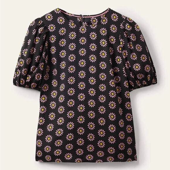 Boden Adriana Puff Sleeve Top *NAVY DAISY 4 - Picture 2 of 9